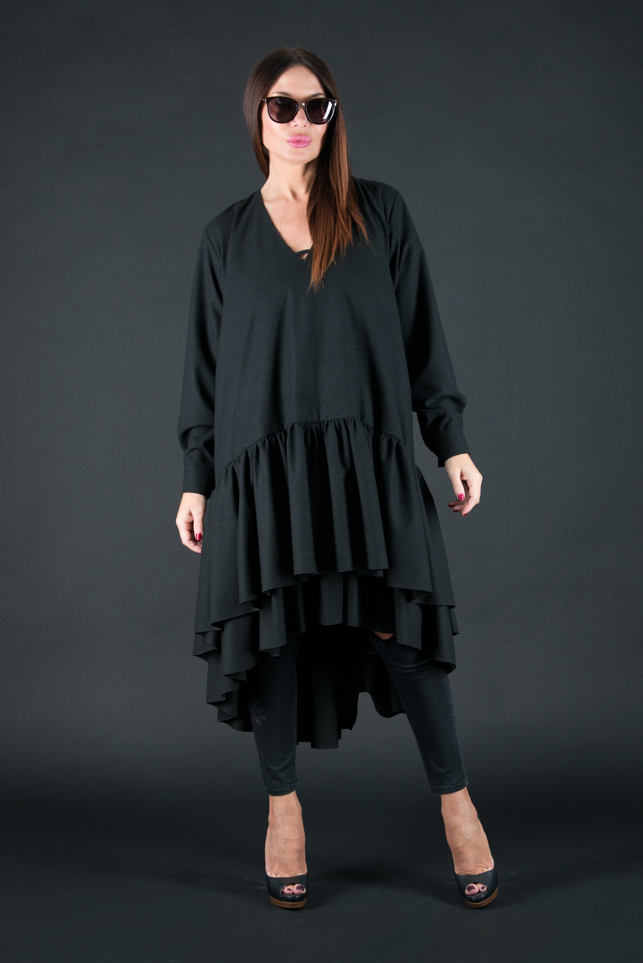 Autumn Winter Camel Cashmere Wool Maxi Dress, Dresses & Maxi Dresses