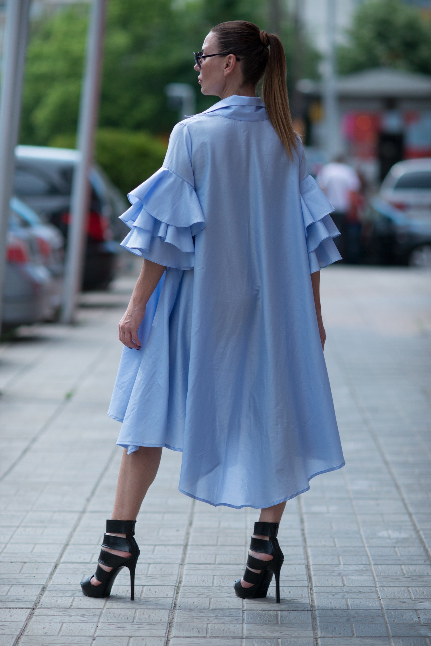 Azure Blue Maxi Summer Dress, Dresses Spring & Summer