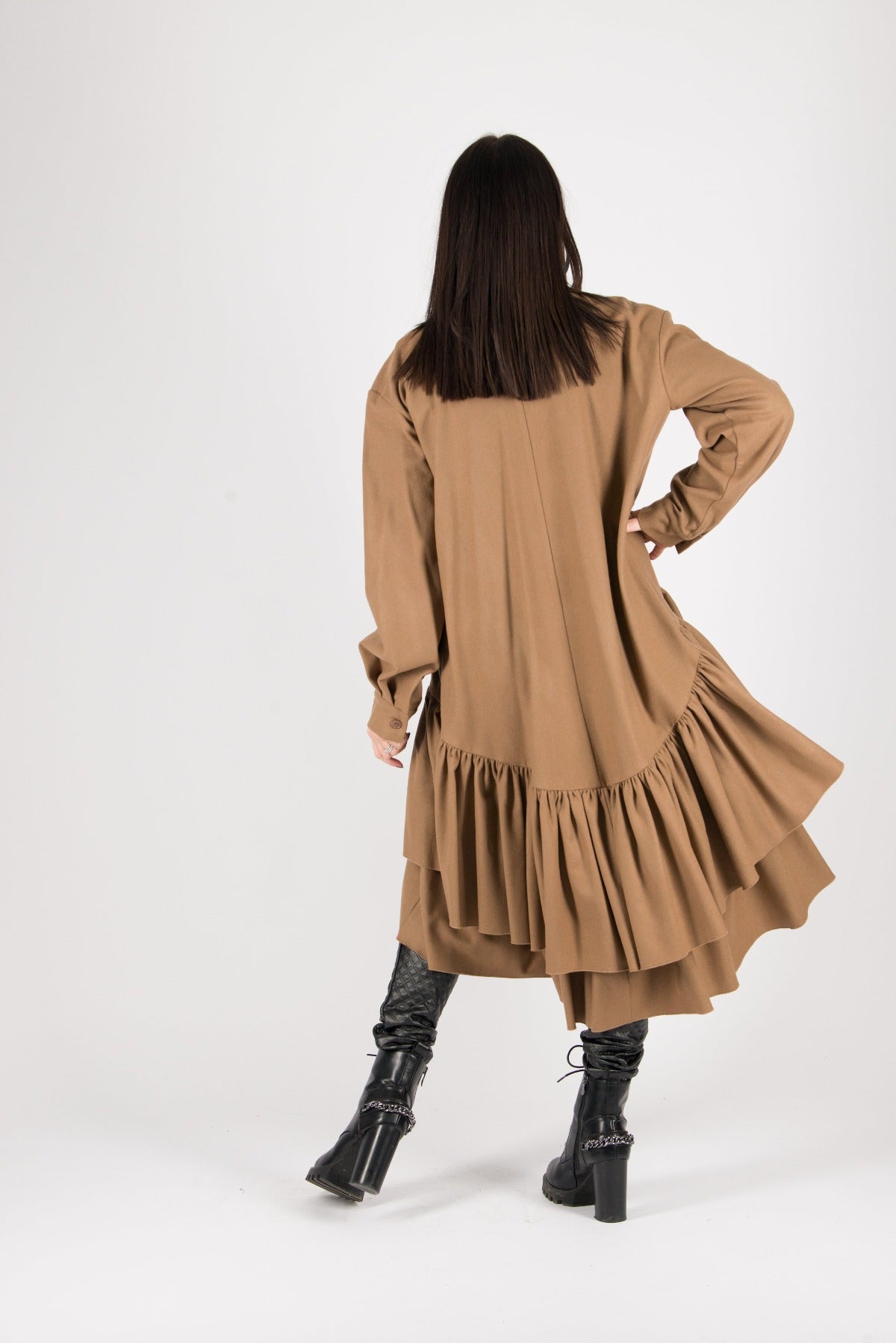 beige cashmere dress