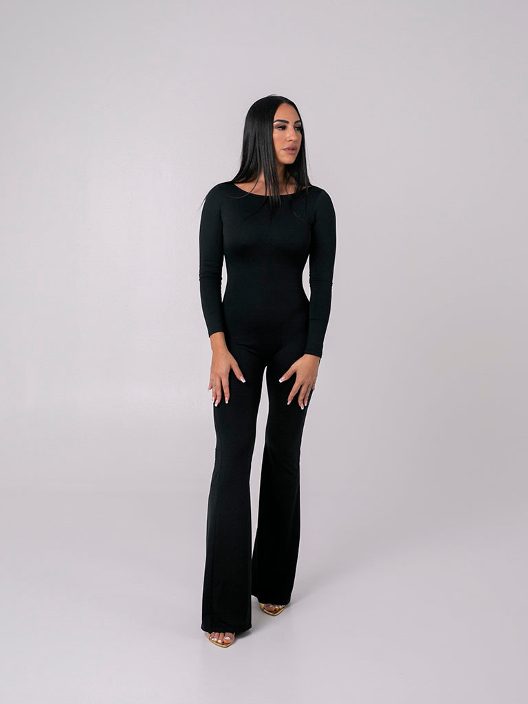 Black Long Sleeves Jumpsuit  MONNA VANNA by Sauvage Mamma