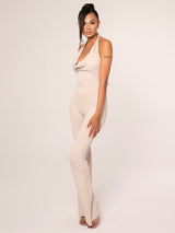 Beige Elegant Jumpsuit