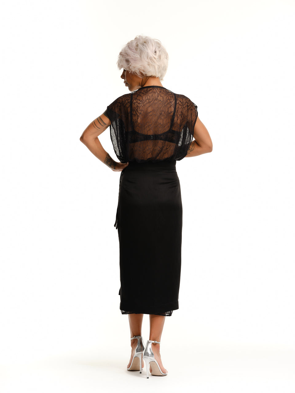 LACE DRESS AND WRAP SKIRT CO-ORD SET LACE DRESS AND WRAP SKIRT CO-ORD SET