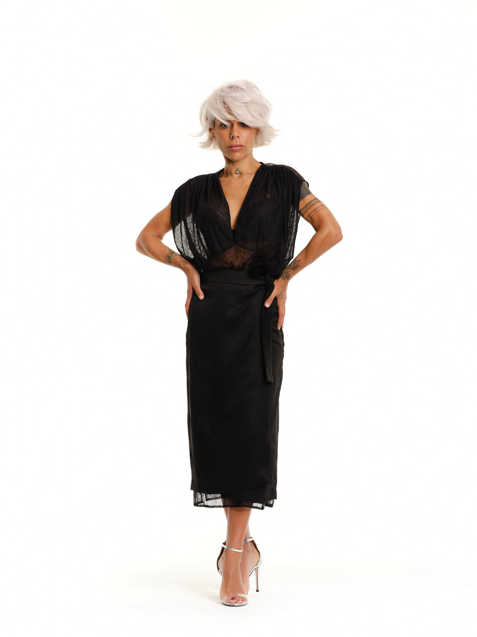 LACE DRESS AND WRAP SKIRT CO-ORD SET CHELA LACE DRESS AND WRAP SKIRT CO-ORD SET CHELA