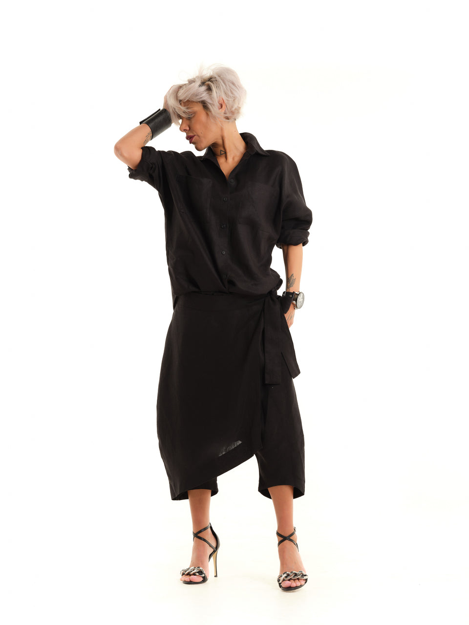 BLACK LINEN CO-ORD SET