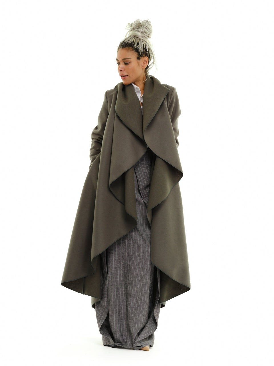 GREEN SHAWL COLLAR COAT