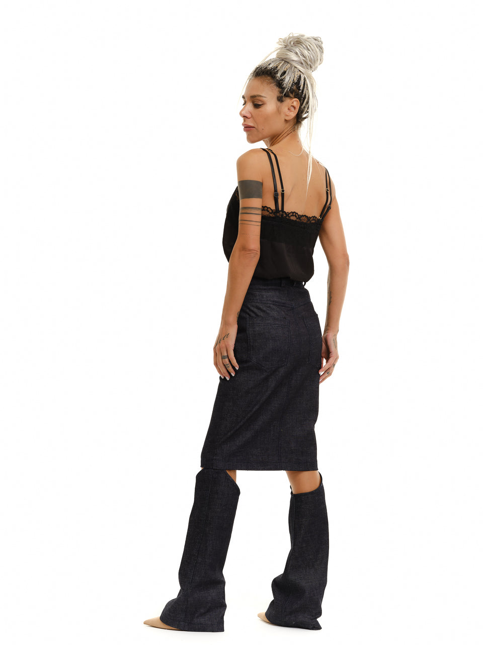 Black Satin Cami Top