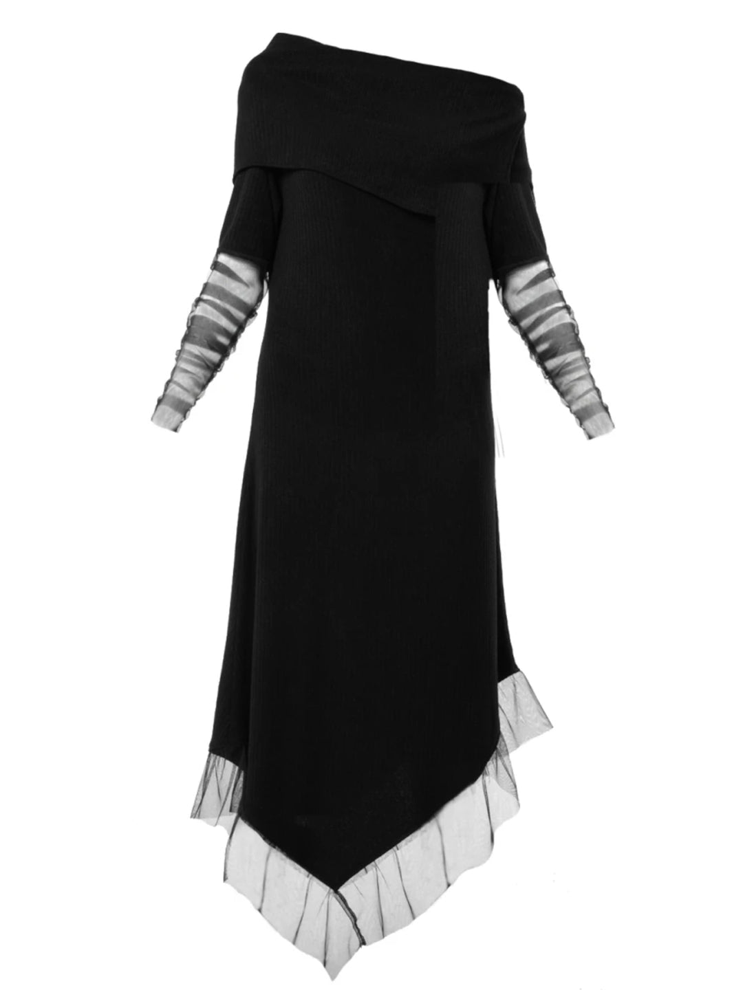 Asymmetric Black Tunic Dress by Metamorphoza