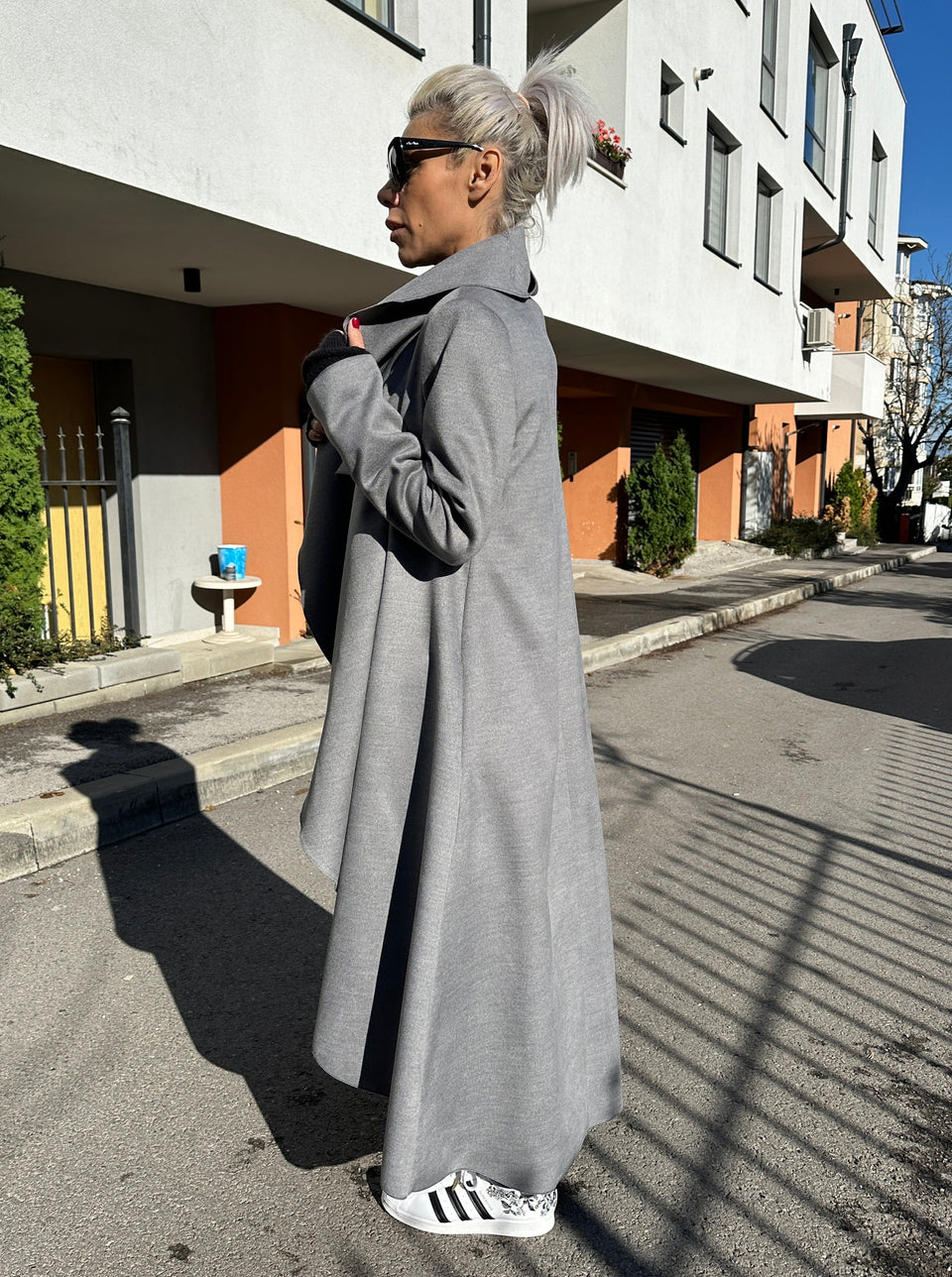 GRAY SHAWL COLLAR COAT