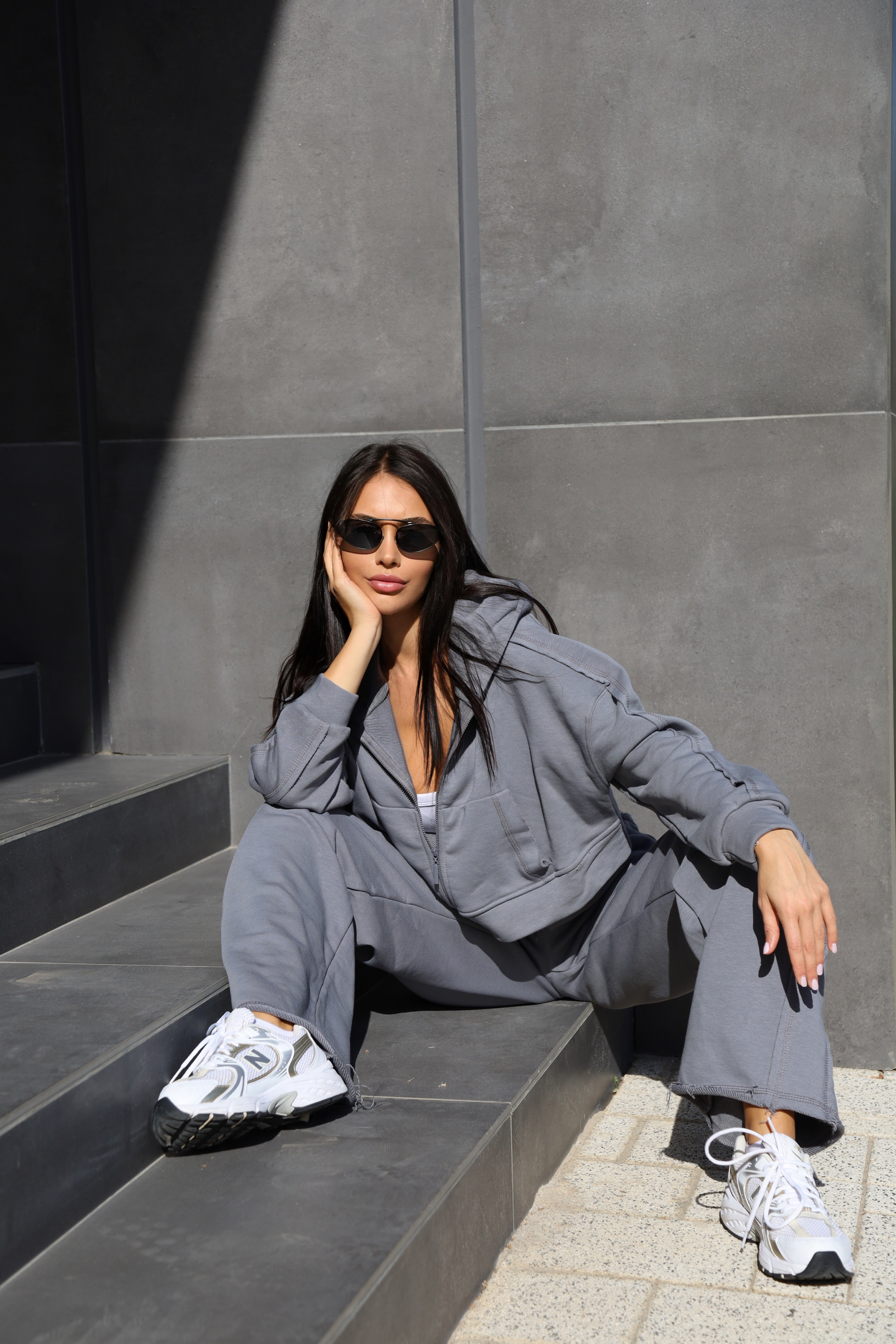 2- piece Loose Fit Distressed  Hoodie and Joggers set