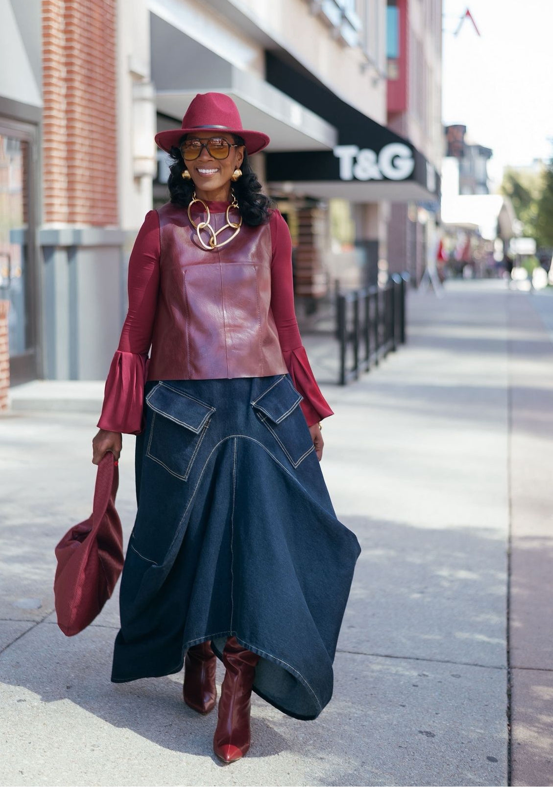 DENIM ASYMMETRICAL SKIRT by Metamorphoza