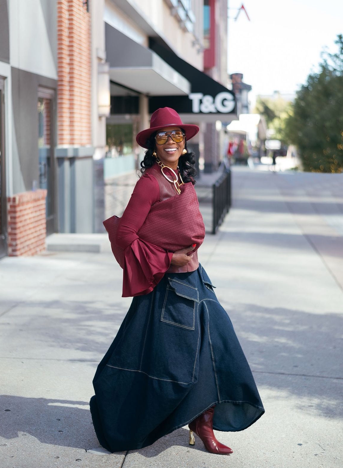 DENIM ASYMMETRICAL SKIRT by Metamorphoza