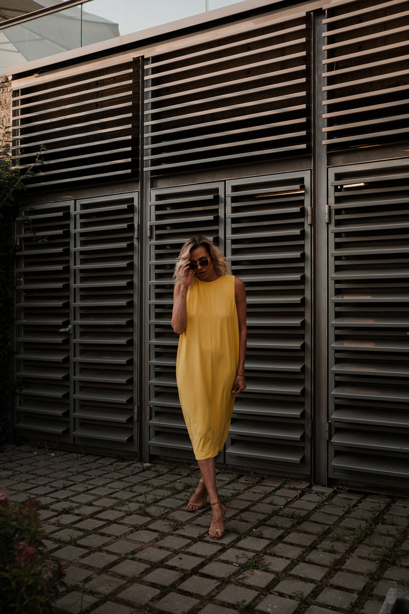 BOXY HIGH-LOW YELLOW DRESS