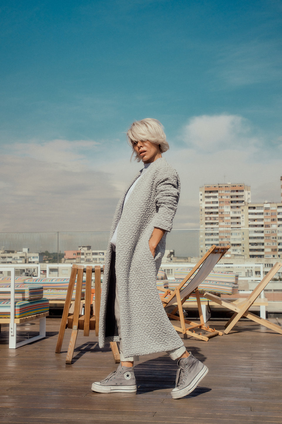 MAXI GREY CARDIGAN JACKET