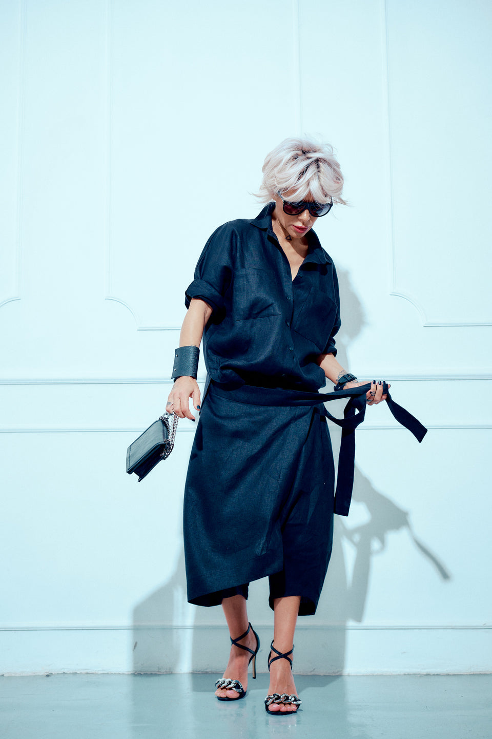 BLACK LINEN CO-ORD SET