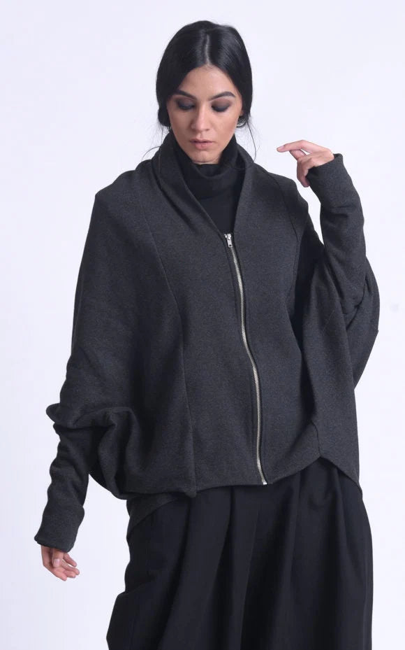 Grey CARDIGAN METC0087 by Metamorphoza