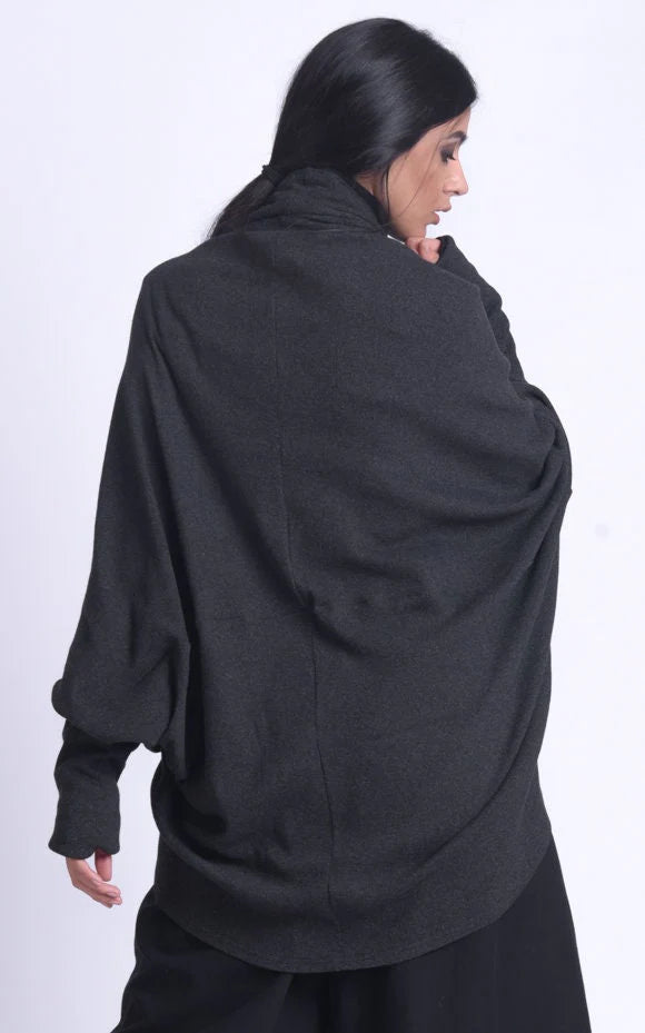 Grey CARDIGAN METC0087 by Metamorphoza