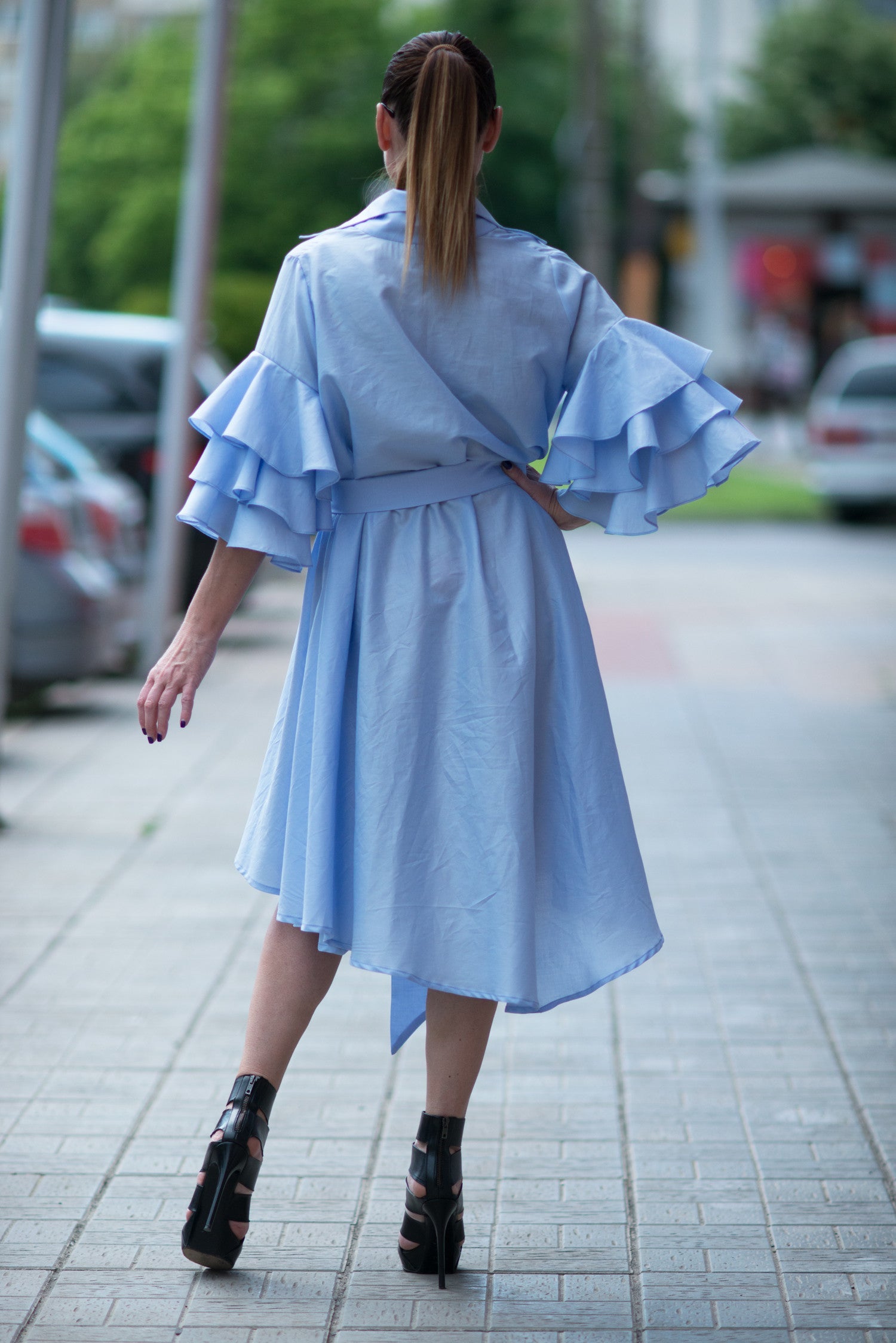 Azure Blue Maxi Summer Dress, Dresses Spring & Summer