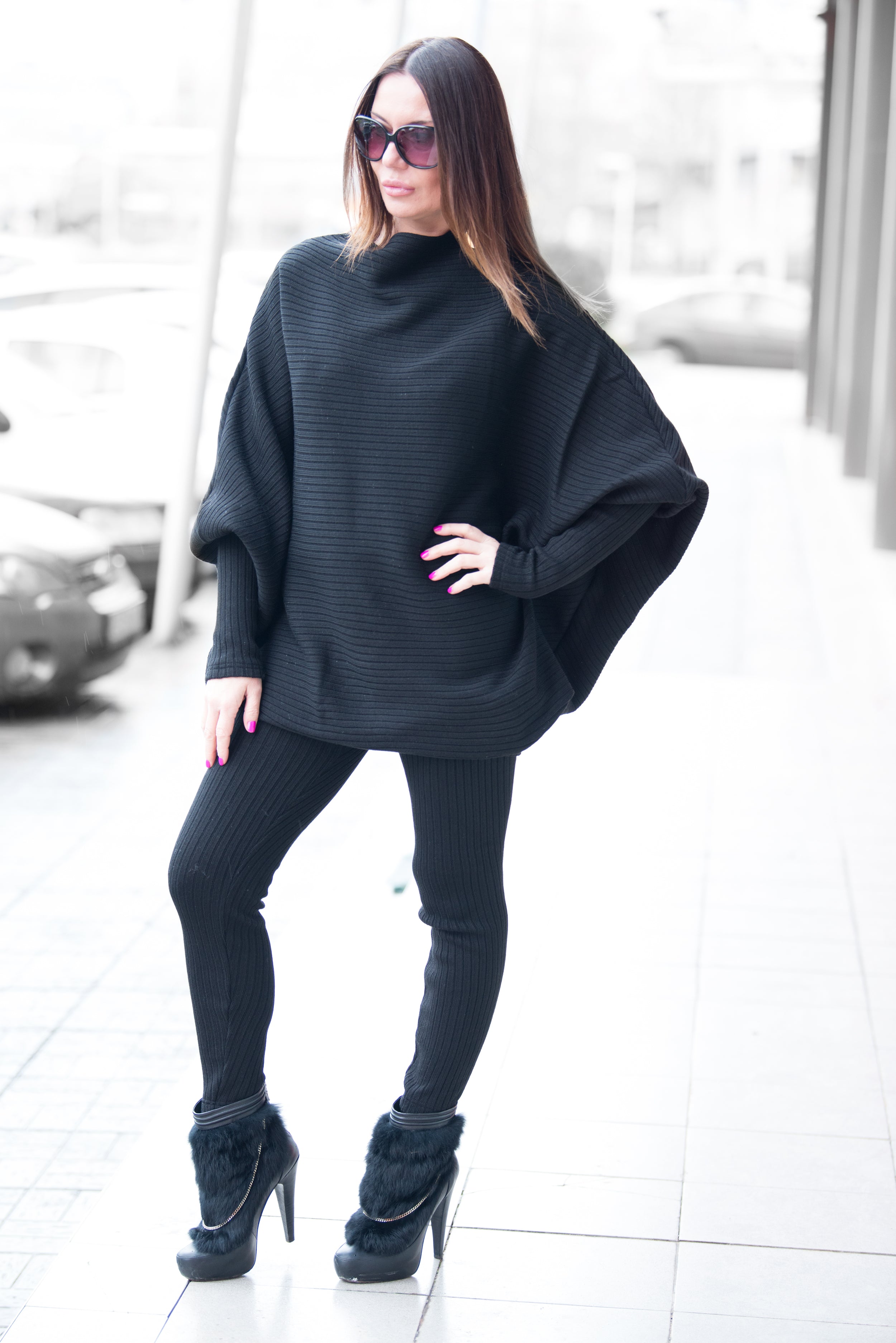 Black Knitting Winter Set by EUG Fashion