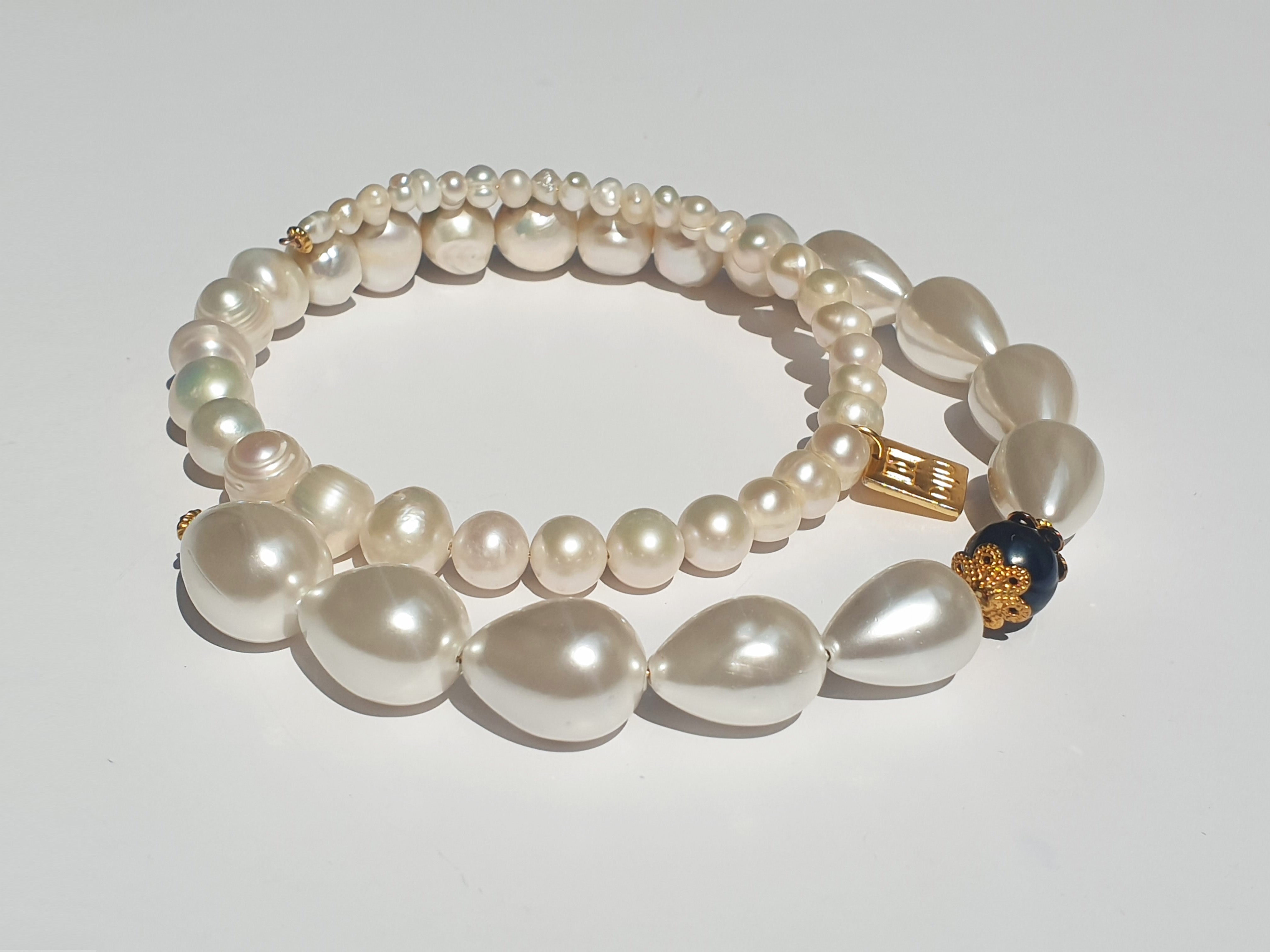 Pearl Choker Necklace with Tahitian Pearl by Diju