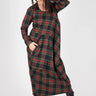 Red Plaid Spring Dress long Sleeve, Dresses & Maxi Dresses