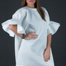 White Winter Neoprene Dress, Dresses & Maxi Dresses
