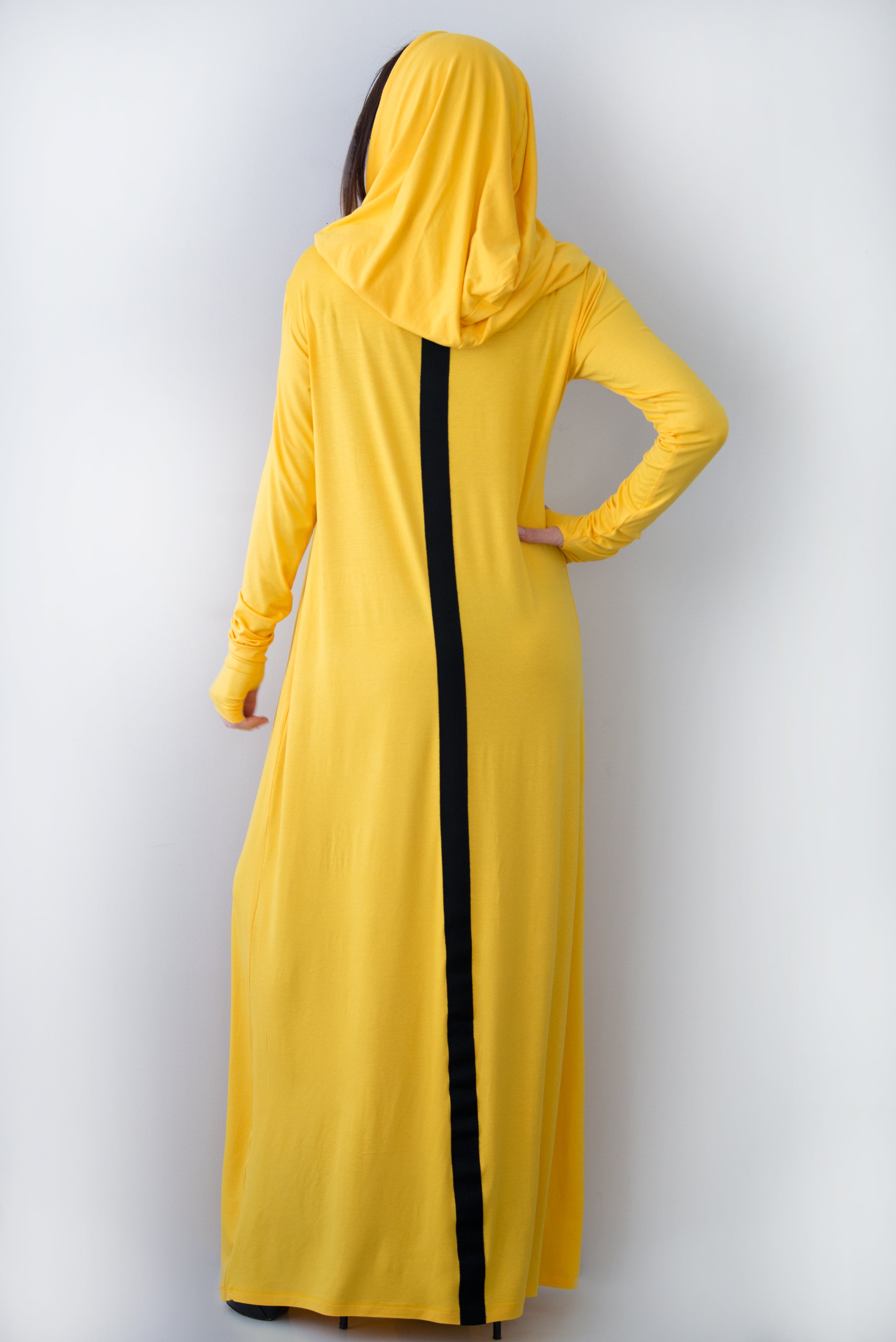 Yellow Hooded Long Dress, Dresses Spring & Summer