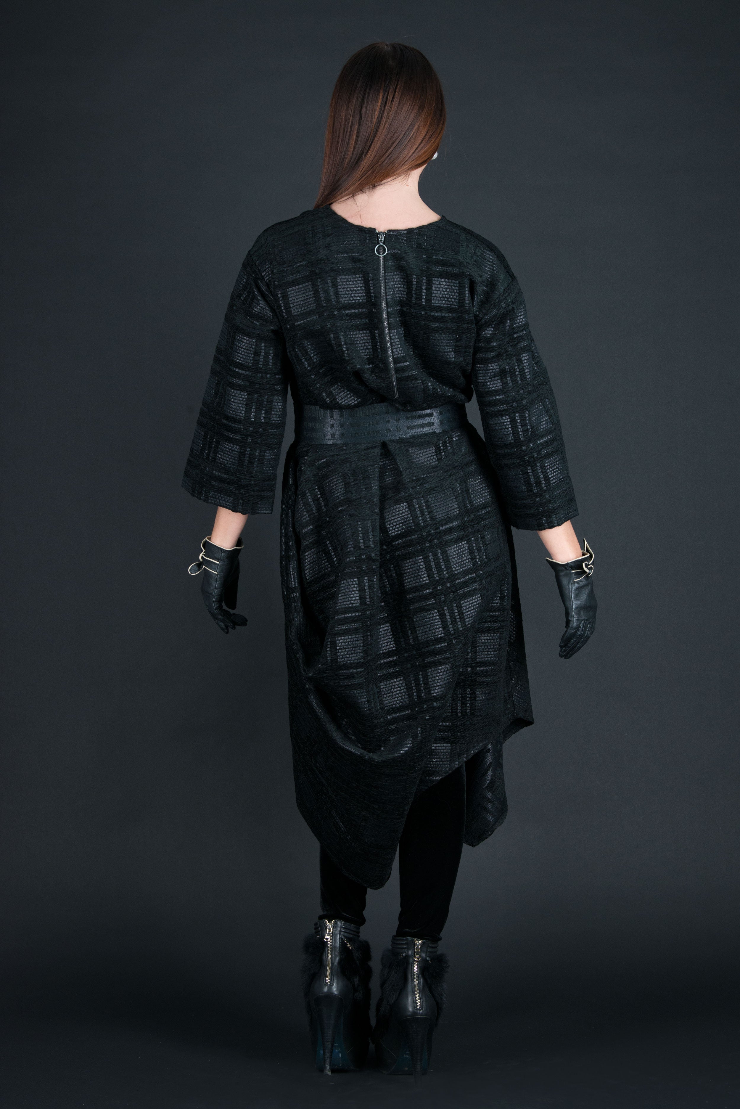 Black Autumn Winter Maxi Dress, Wool Dress, Dresses & Maxi Dresses