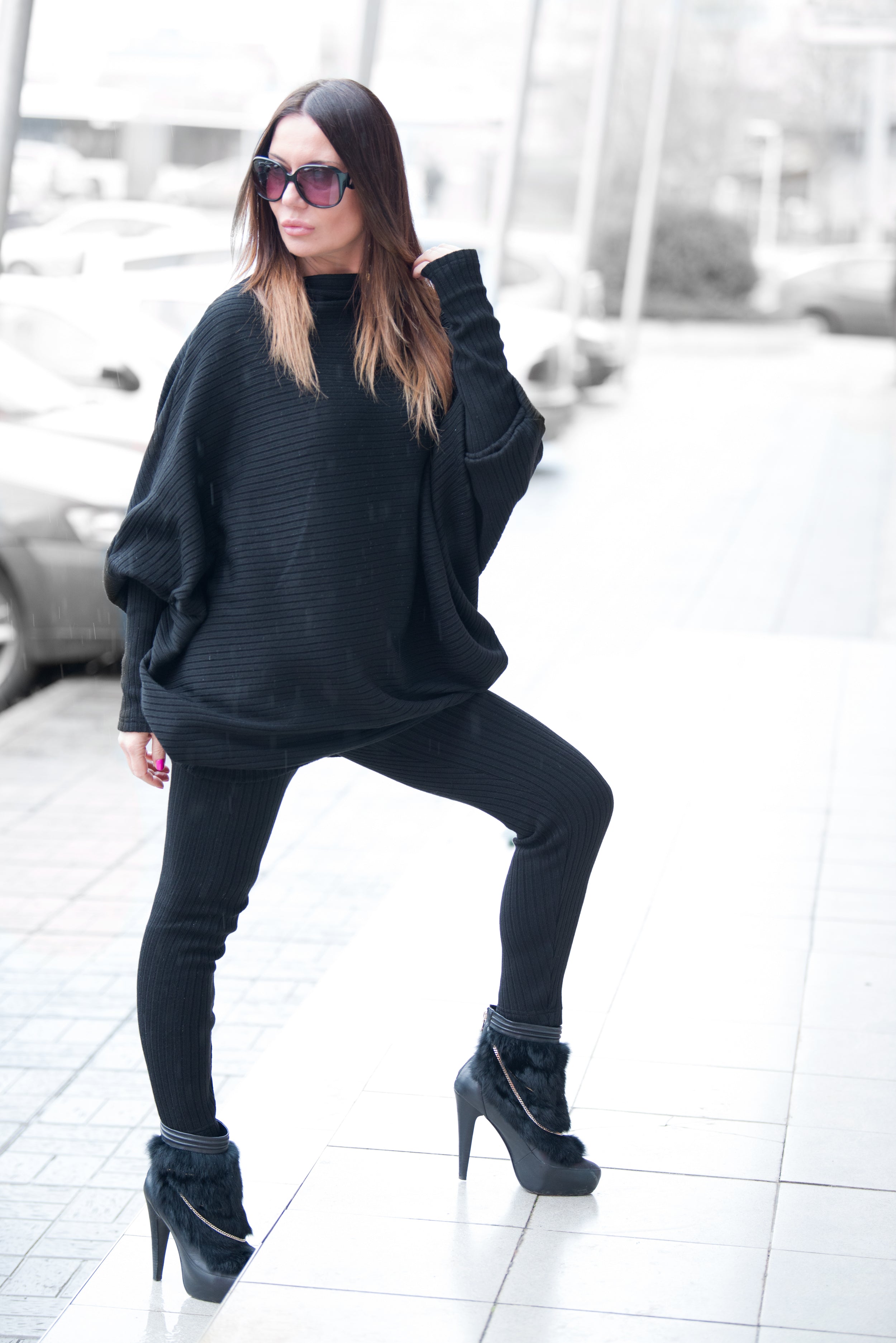 Black Knitting Winter Set by EUG Fashion