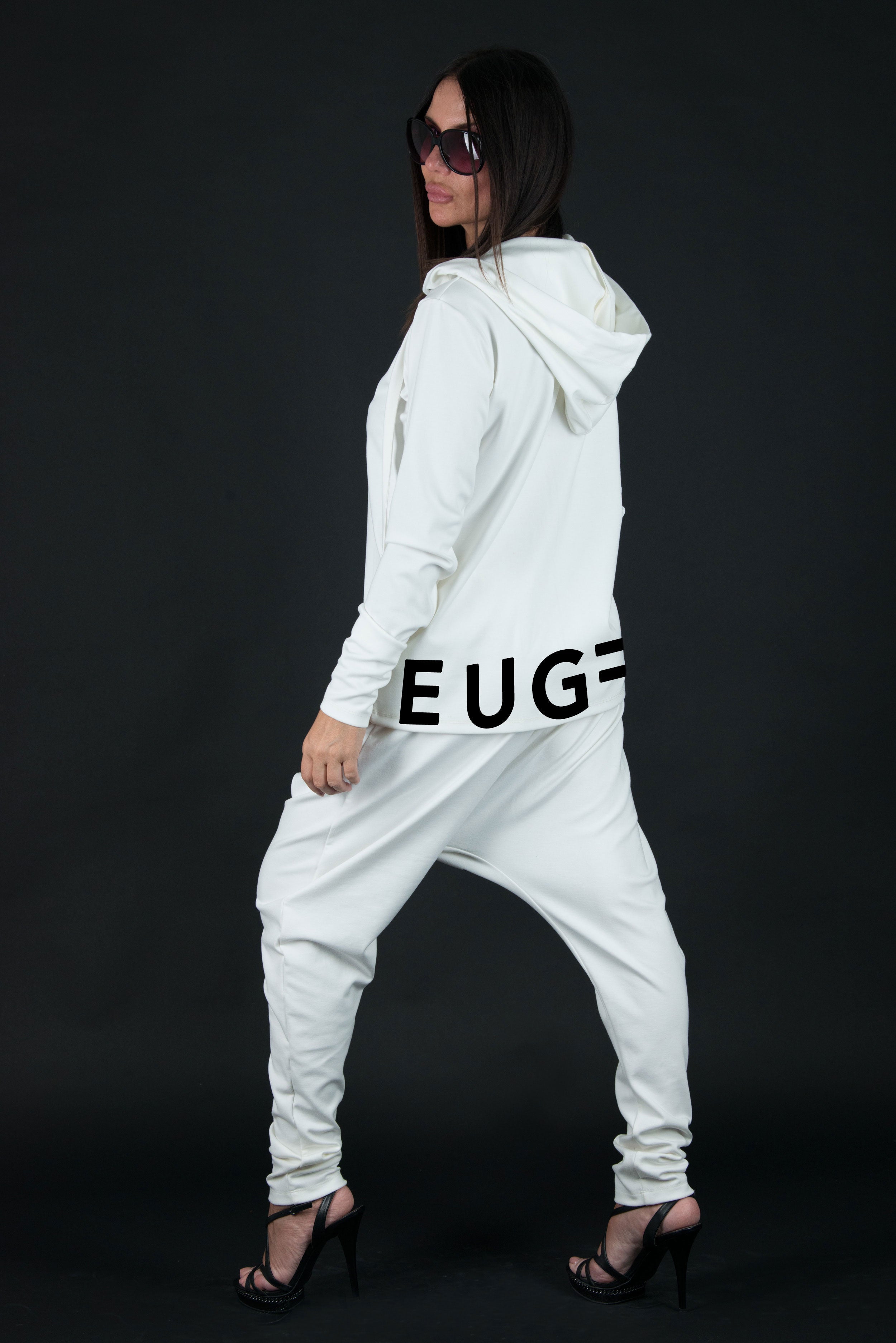 White outfit, Hoodie for Woman with pants, Elegant & Sport Sets