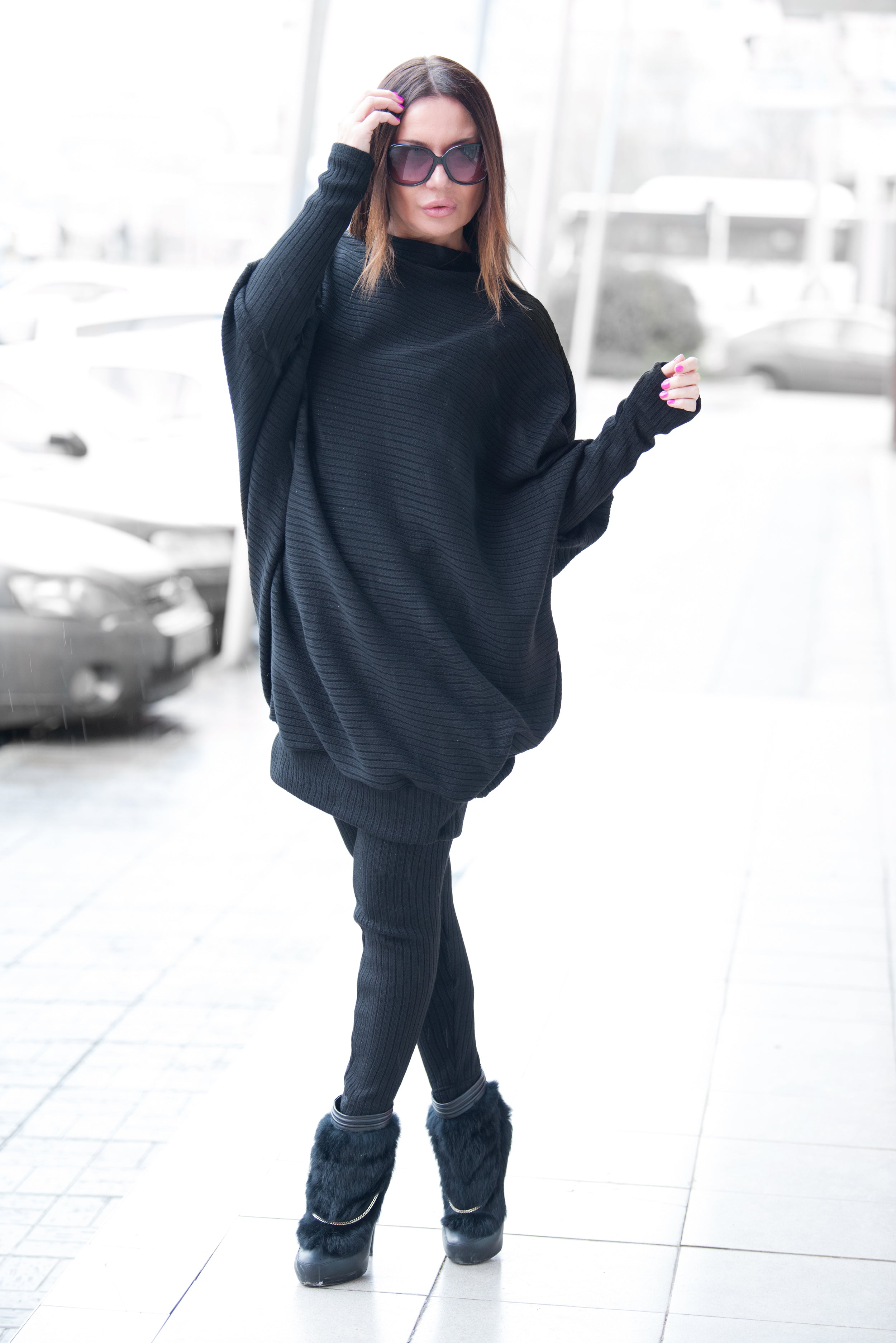 Black Knitting Winter Set by EUG Fashion