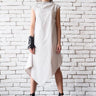 Light Grey Asymmetric Loose Summer Dress METD0083 - Metamorphoza