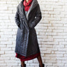 Black Oversize Quilted Wool Coat METC0036 - Metamorphoza