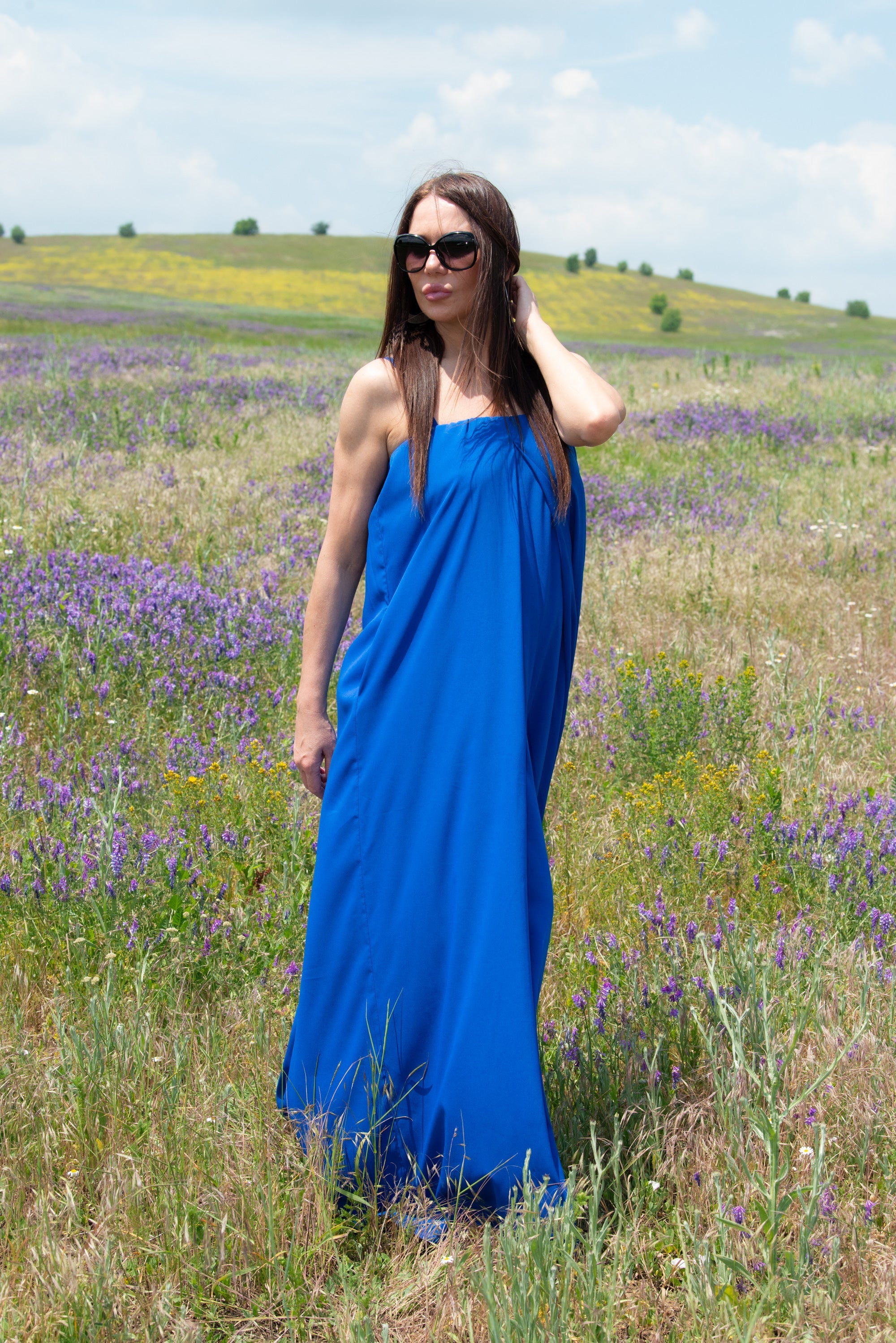 Blue Wide Summer Jumpsuit by EUG Fashion