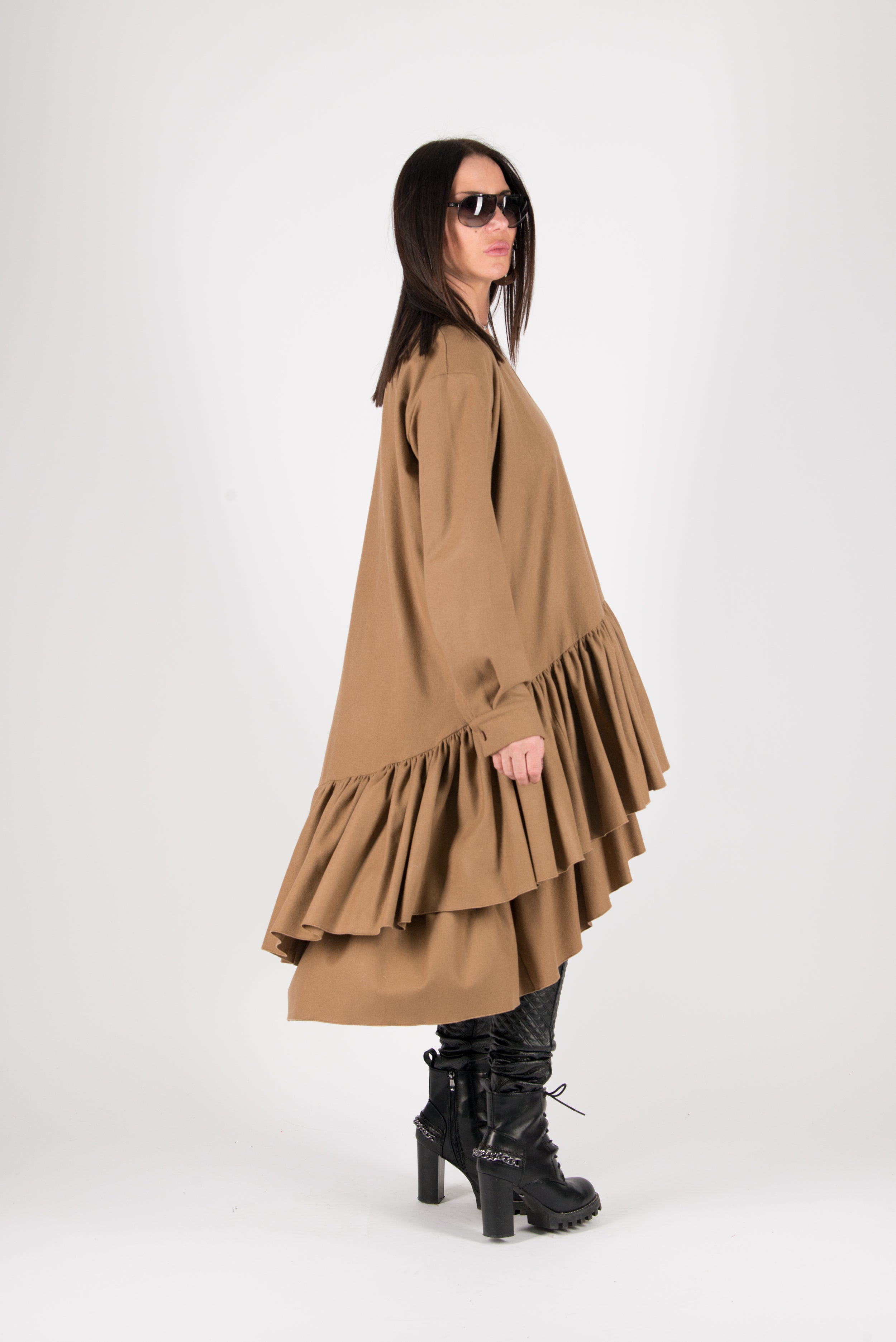 camel winter dress