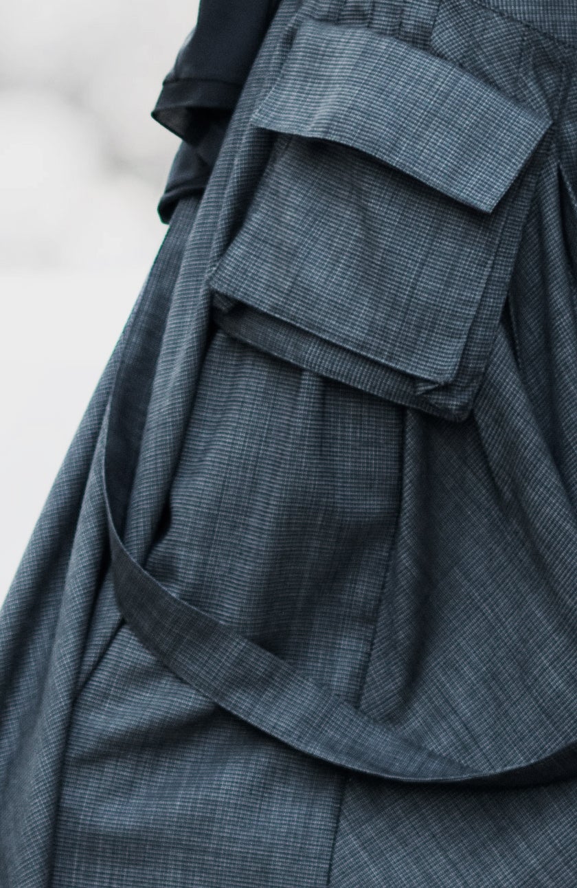 Asymmetrical Long Dark Grey Skirt by EUG Fashion
