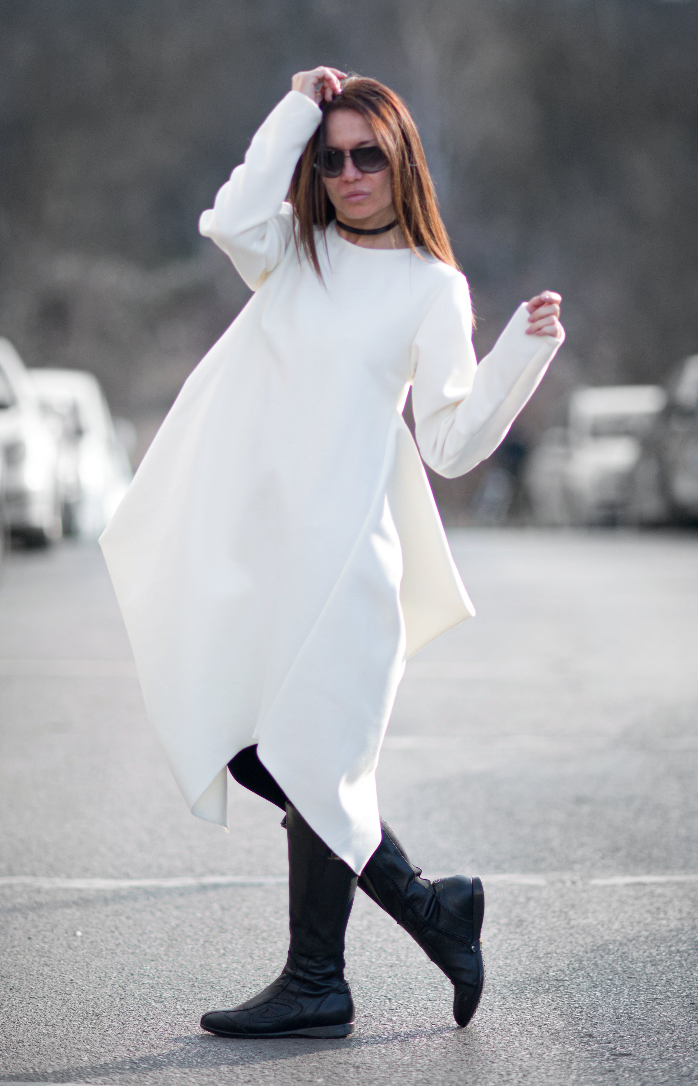 Autumn Winter Grey Cashmere Dress - EugFashion CHELA Autumn Winter Grey Cashmere Dress - EugFashion CHELA