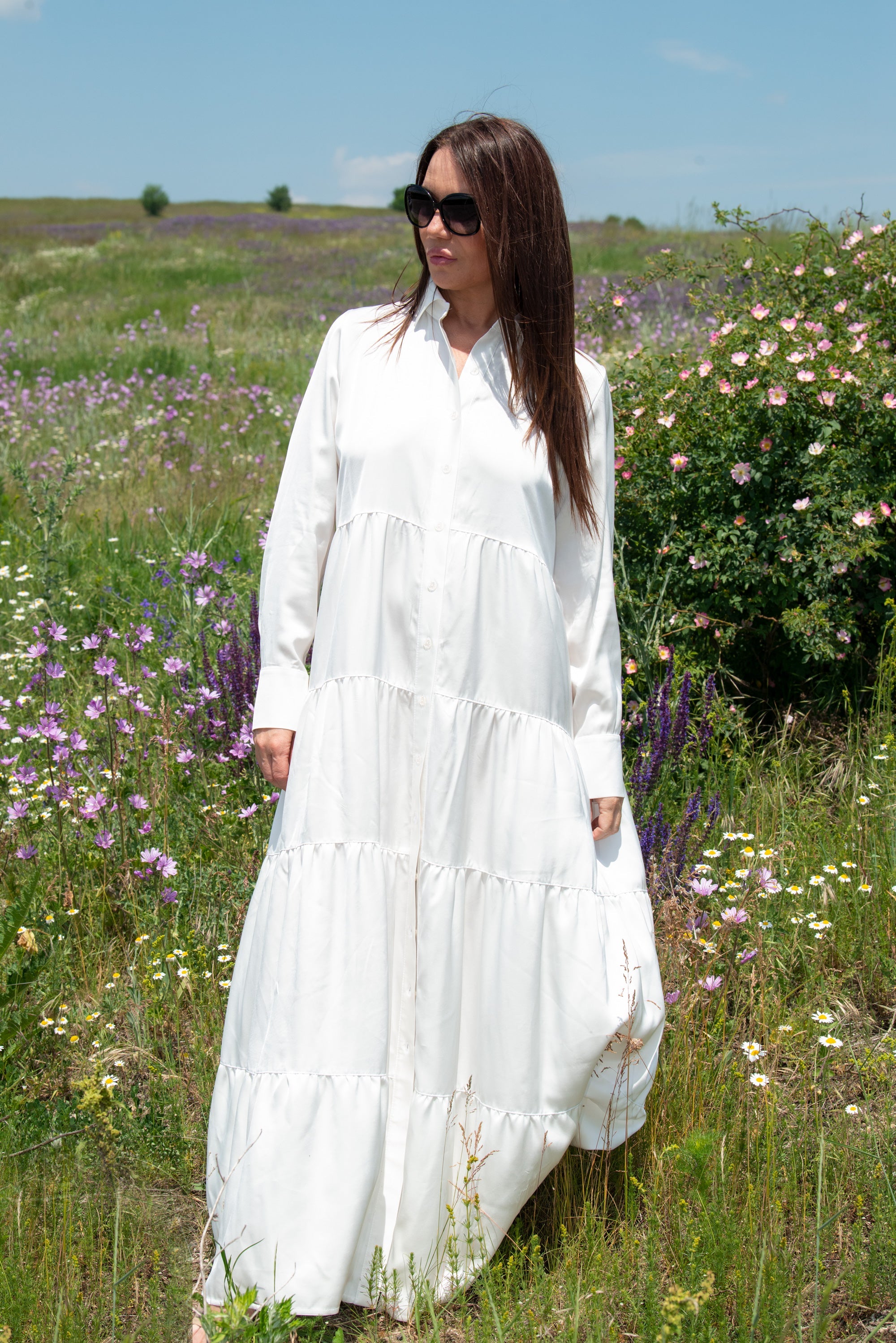 White Maxi Summer Kaftan by EUG Fashion